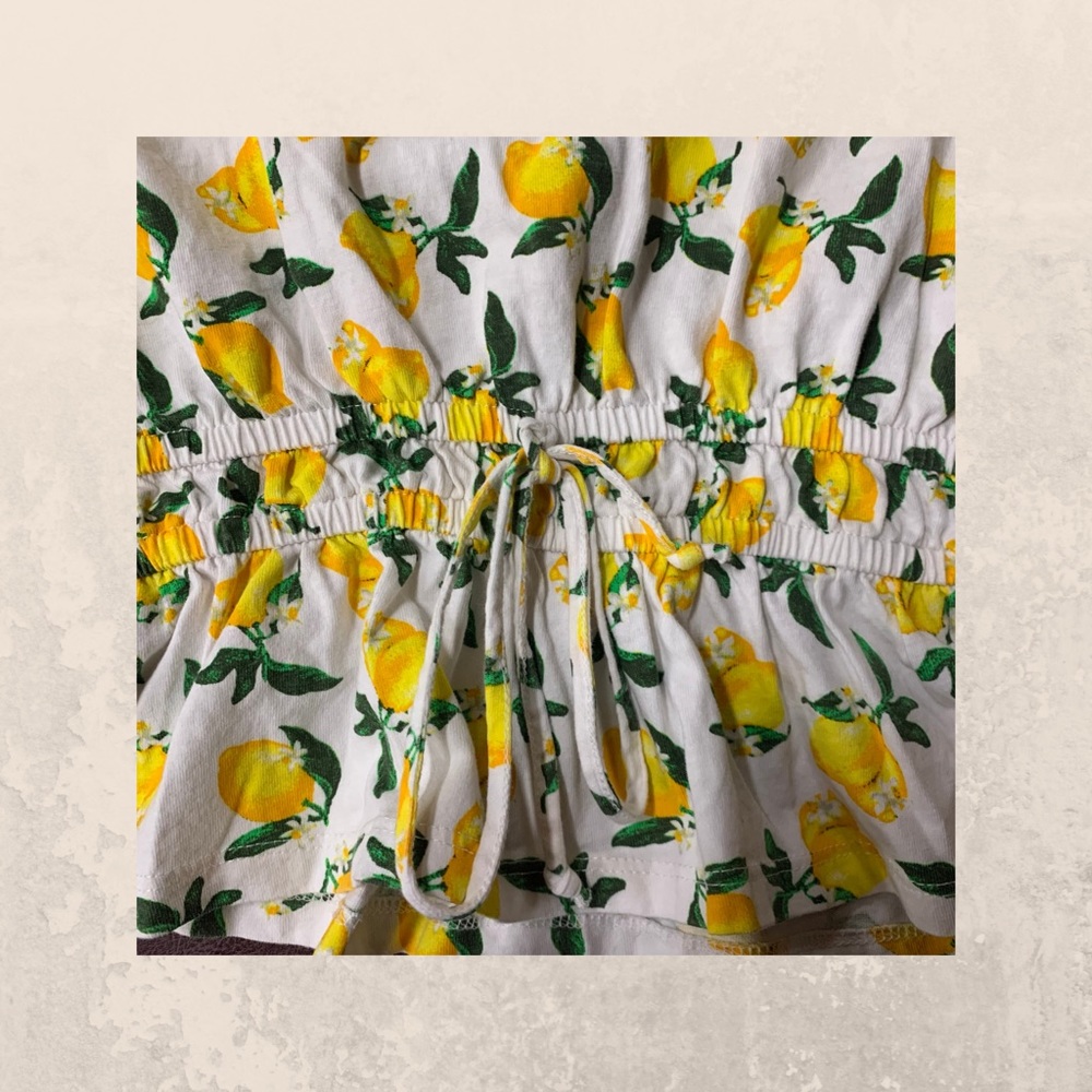 Zara cropped lemon print shirt with adjustable tie - Picture 6 of 9